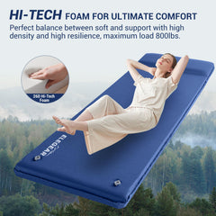 Elegear ultra-thick camping pad with 800 lbs capacity for heavy campers