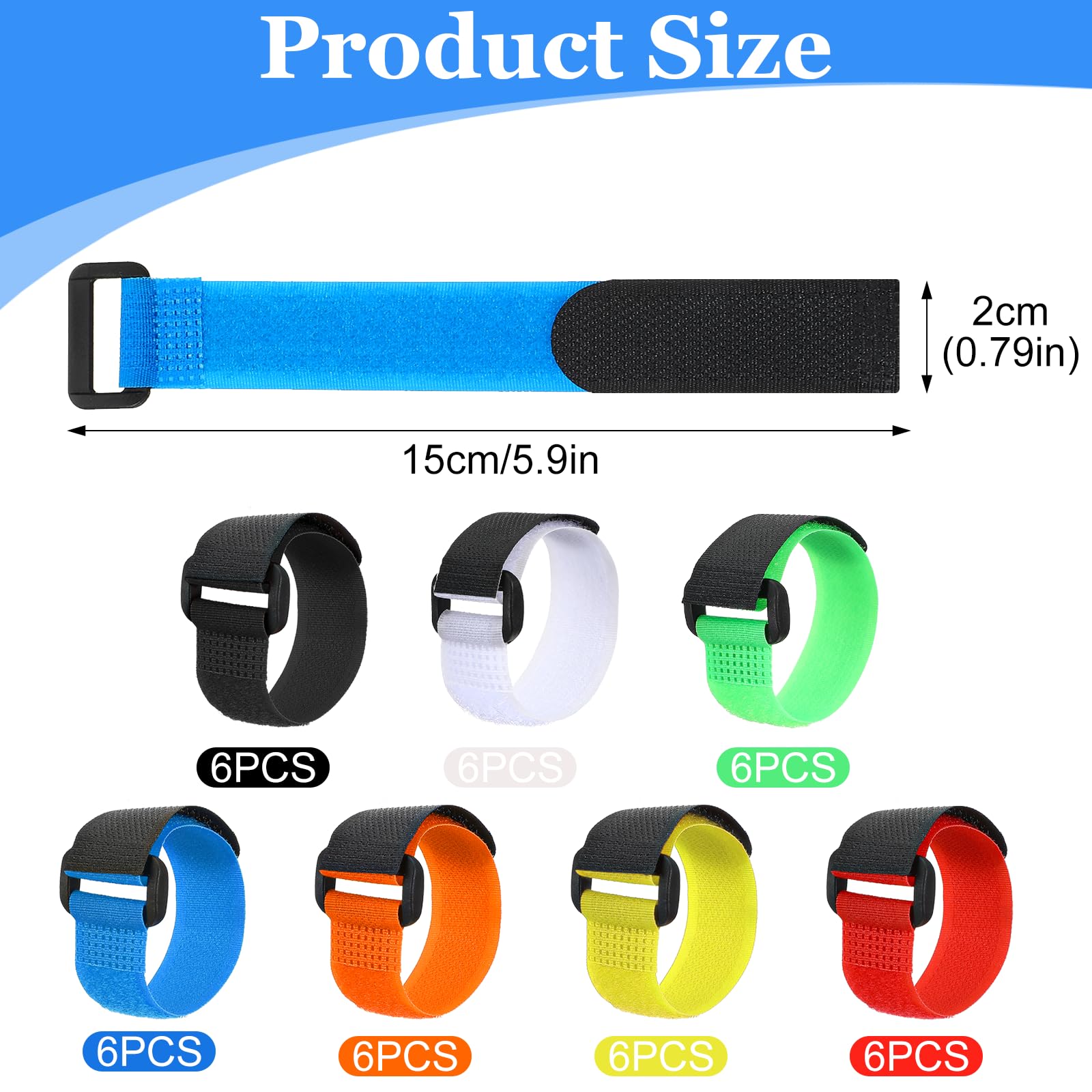 Assorted colors ElevateTech fishing rod straps 42 pcs