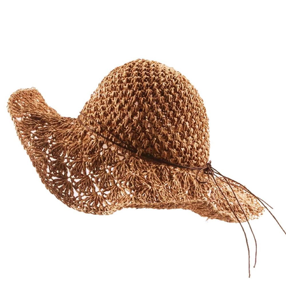 ELFOR handmade cyperus papyrus weave hat breathable and light