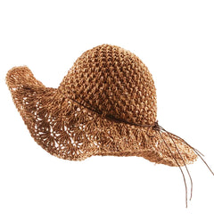 ELFOR handmade cyperus papyrus weave hat breathable and light