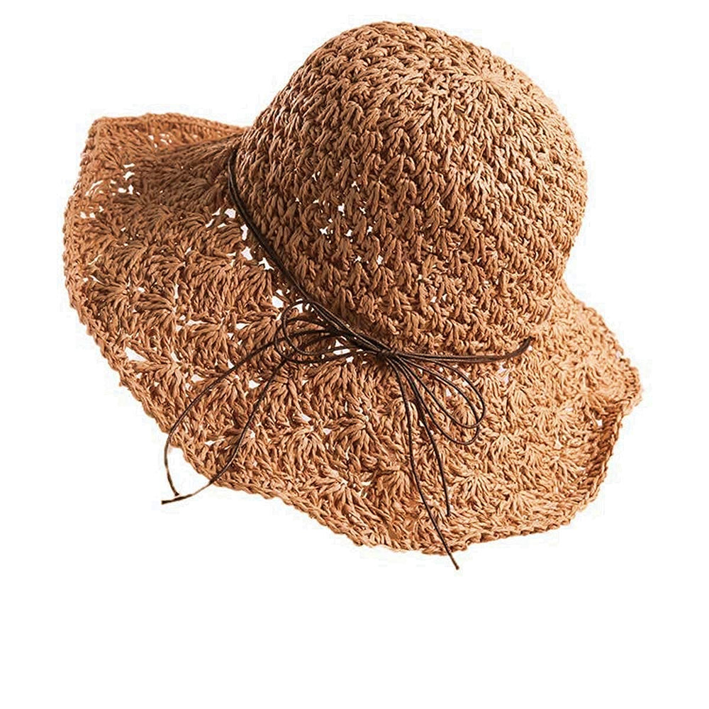 ELFOR sun straw hat with adjustable drawstring for secure fit