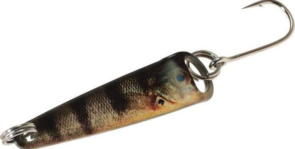 Elgin God's Tooth spoon lure for perch with versatile action to attract strikes.