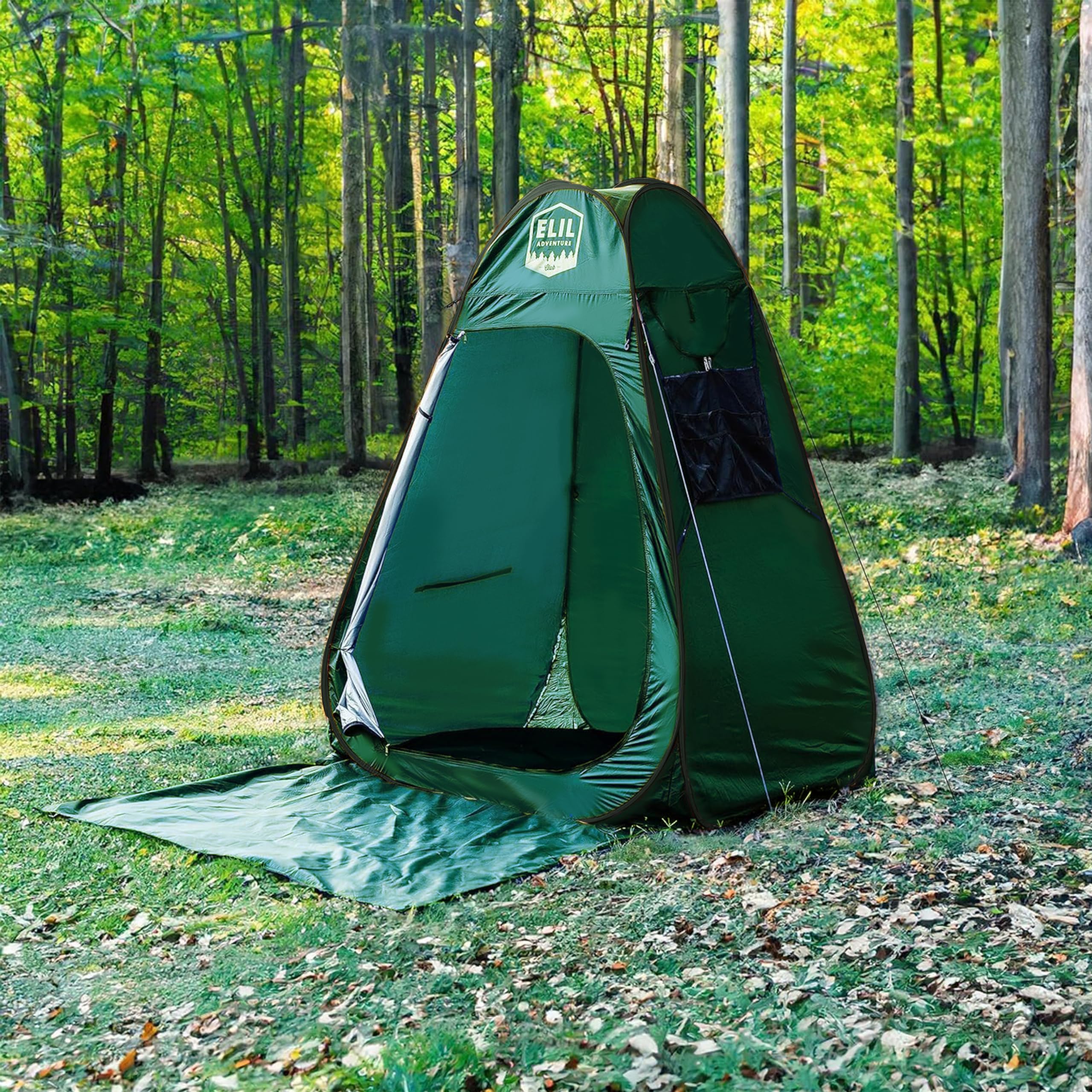 Elil camping shower tent rain-cover keeps interior protected.