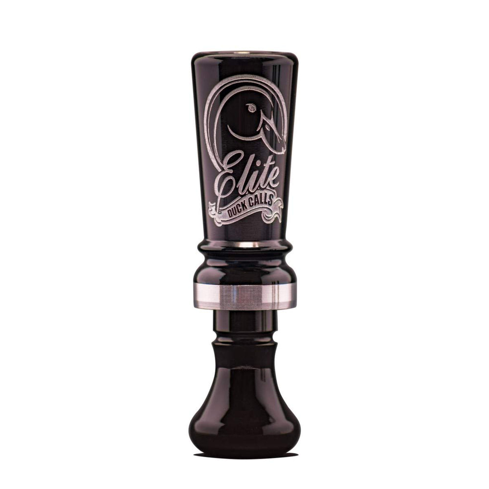 Elite Acrylic Butcher Duck Call in marsh setting illustrating versatile, multi-species use across Mallard, Teal, and Pintail