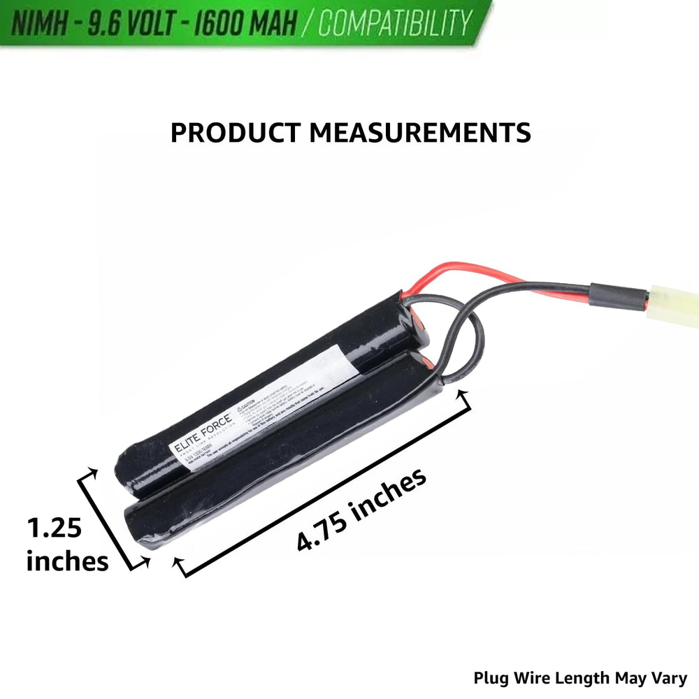 Elite Force 9.6V label on NiMH battery for suitable AEGs