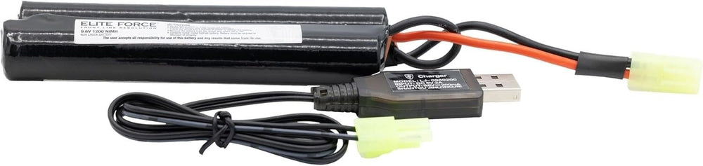 Elite Force butterfly battery included, compact 9.6V for smooth discharge