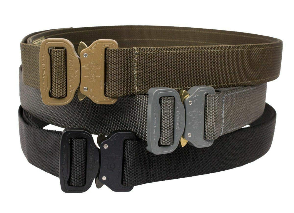 Elite Survival Systems CO Shooters Belt with Cobra Buckle close-up showing secure quick-release action