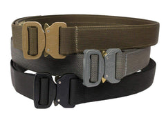 Elite Survival Systems CO Shooters Belt with Cobra Buckle close-up showing secure quick-release action