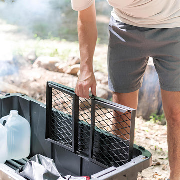 ELK portable campfire grill compact storage fits easily in a pack.