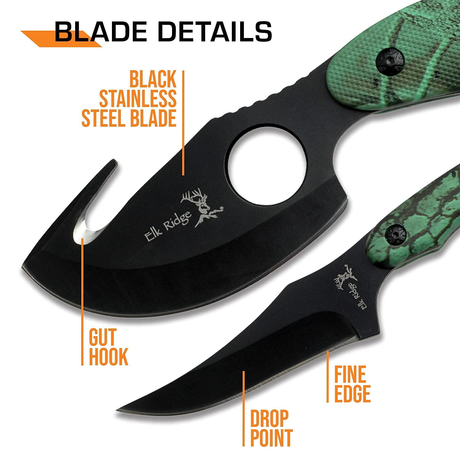 7-inch skinner blade from Elk Ridge ER-300CA set