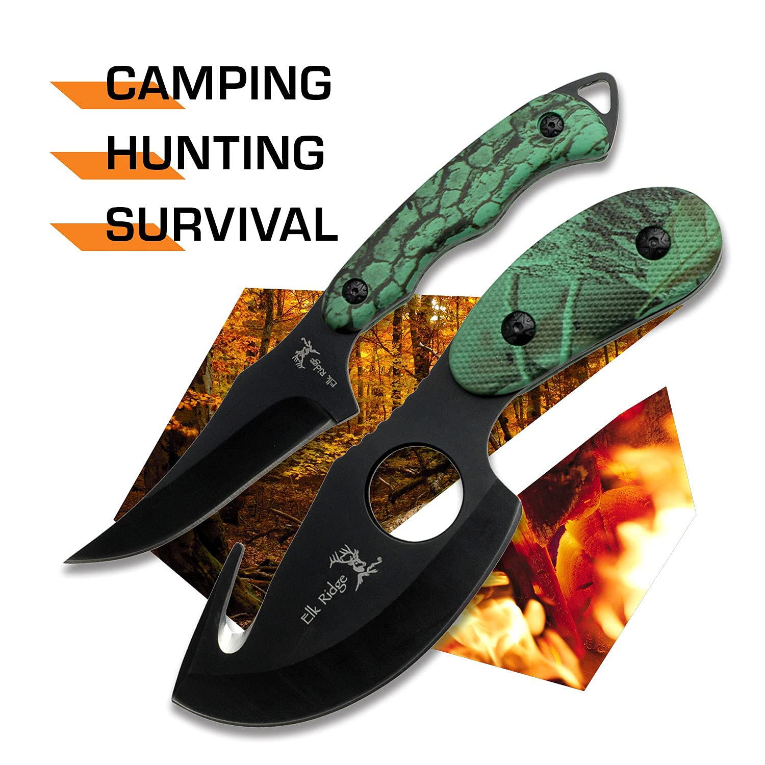 Camo-coated nylon sheath for Elk Ridge ER-300CA set
