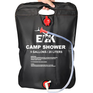 ELK solar shower bag folded compact for easy transport and storage