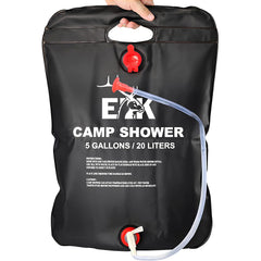 ELK solar shower bag folded compact for easy transport and storage