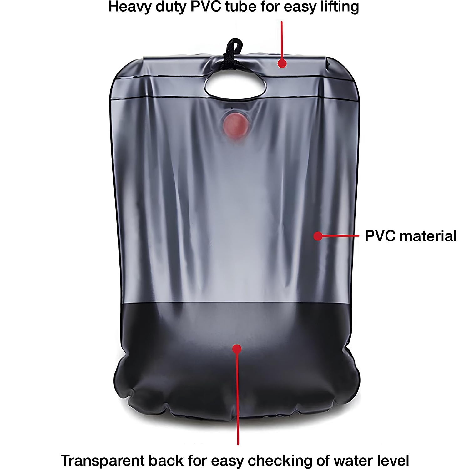 ELK solar shower bag removable hose enabling flexible outdoor rinsing