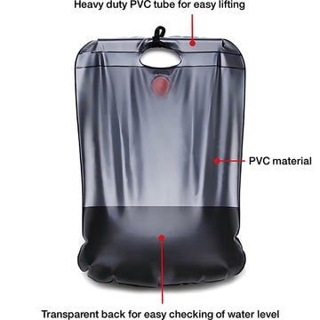ELK solar shower bag removable hose enabling flexible outdoor rinsing