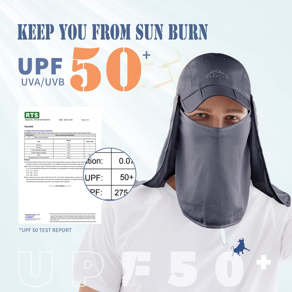 Hat with removable mesh face and neck cover
