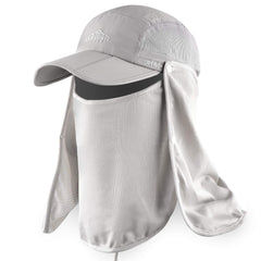 ELLEWIN Outdoor Sun Hat Light Grey with neck flap and wide brim