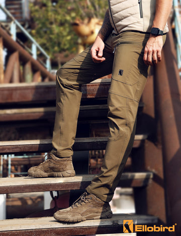 Ellobird Mens Flex Cargo Pants cargo pockets close-up highlight secure storage