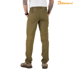 Ellobird Mens Flex Cargo Pants side view highlighting 4-way stretch and breathable comfort