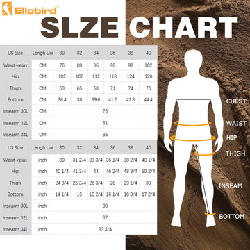Ellobird Mens Flex Cargo Pants reflective logo enhances visibility in low light.