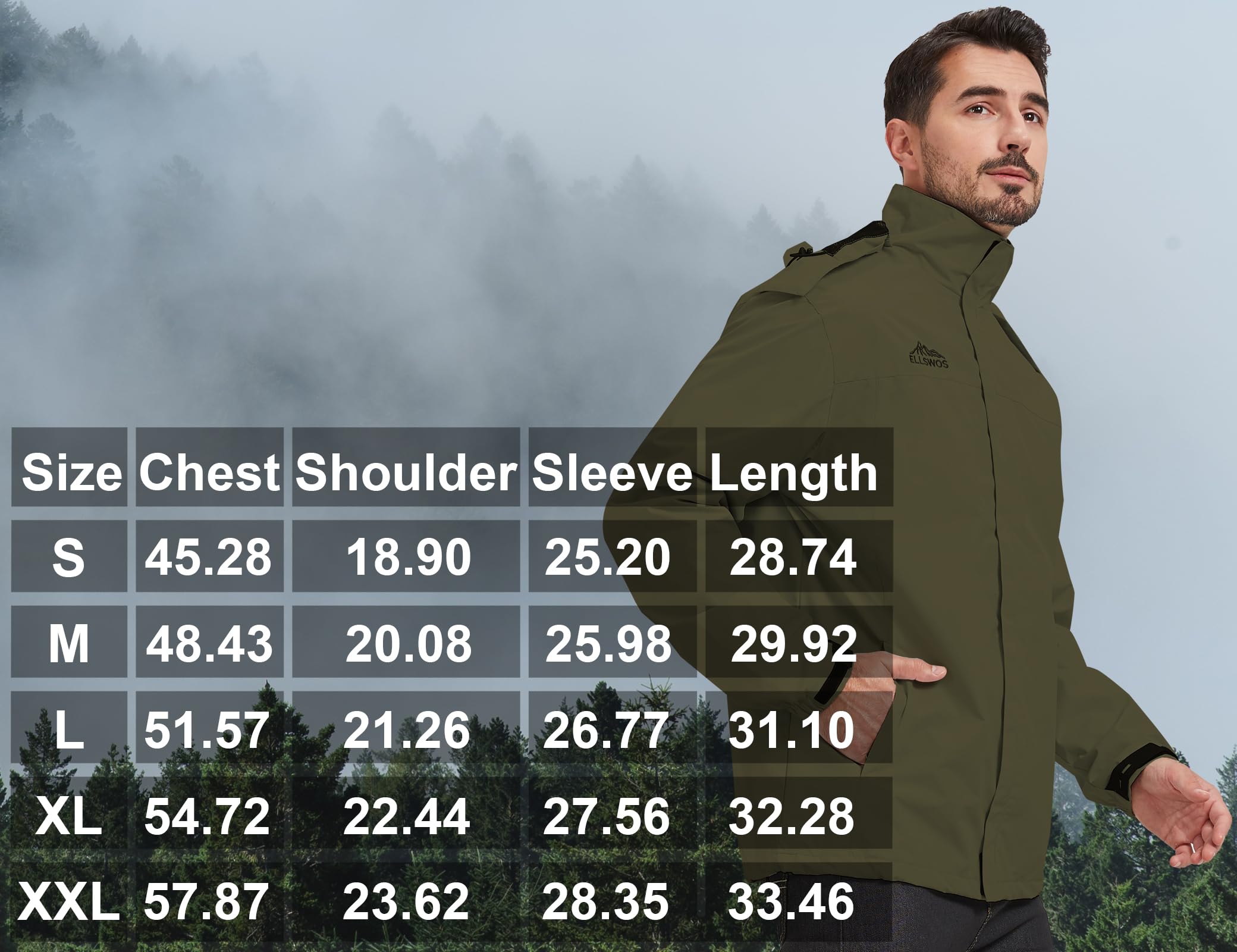 ELLSWOS in-action hiking scene illustrates versatile outerwear for travel.