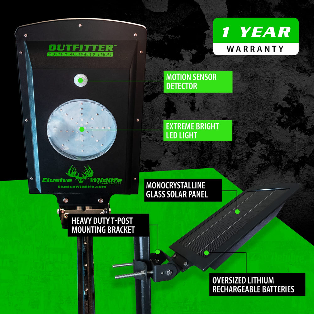 Elusive Wildlife Kill Light Outfitter delivers up to 20000 lumens for clear long-range illumination.