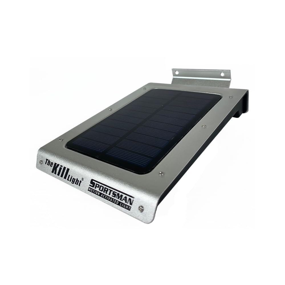 Elusive Wildlife Kill Light mounted on a feeder providing motion-activated illumination for hog hunting.