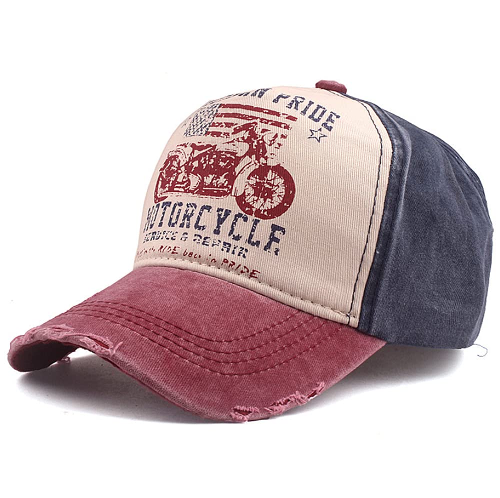 Elwow Men's Distressed Baseball Cap Color 2 - Retro Trucker Hat - One Size
