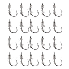 eMagTech spring fishing hooks set, 20 pieces, size 10, black, high carbon steel