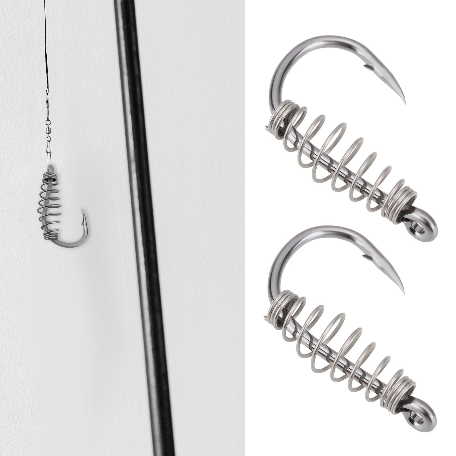 Power bait designed spring fishing hook size 10, high carbon steel