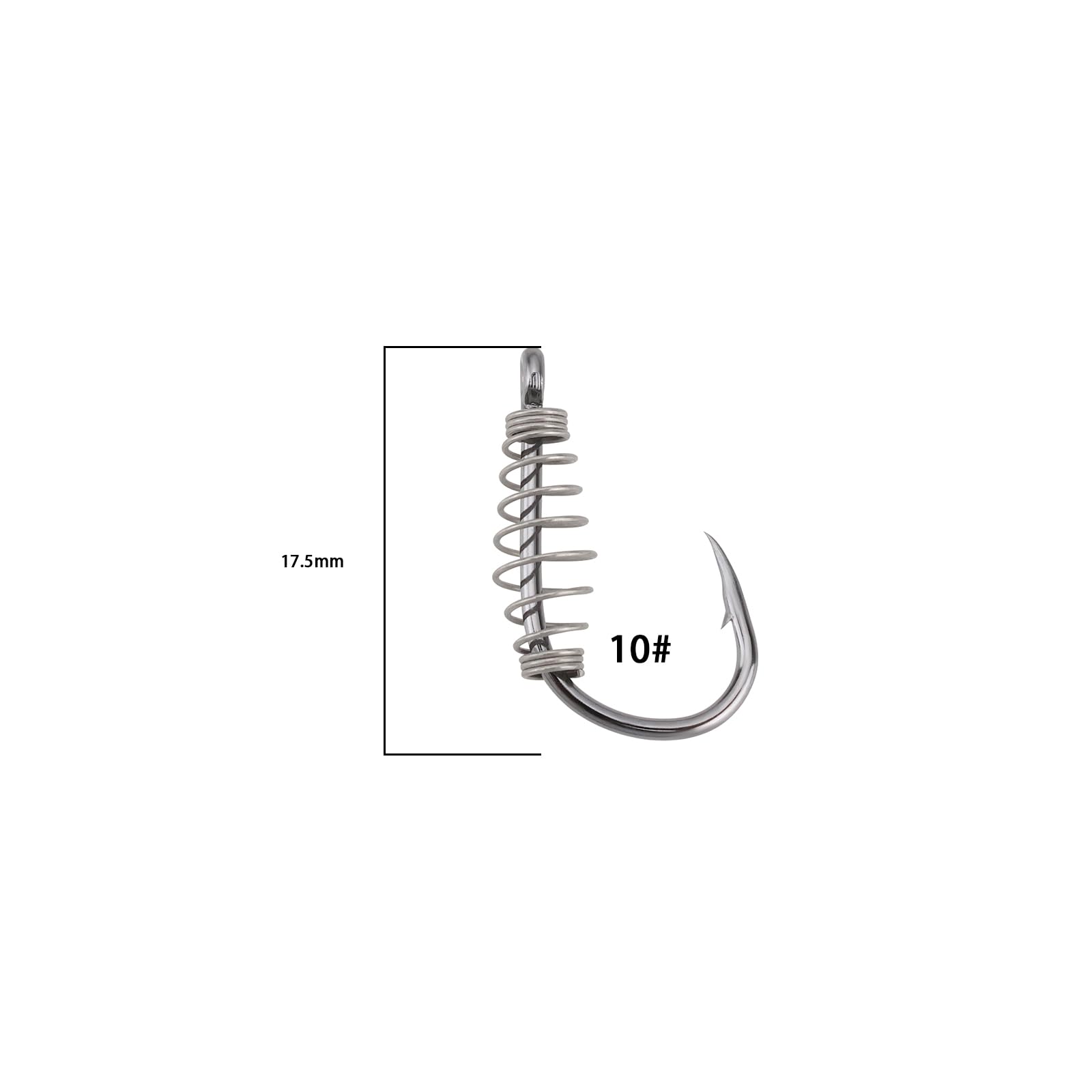 Spring fishing hook with barbs for secure grip on trout and carp