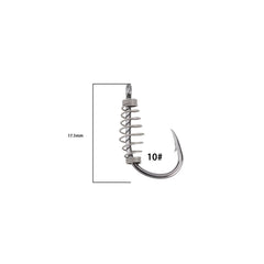 Spring fishing hook with barbs for secure grip on trout and carp