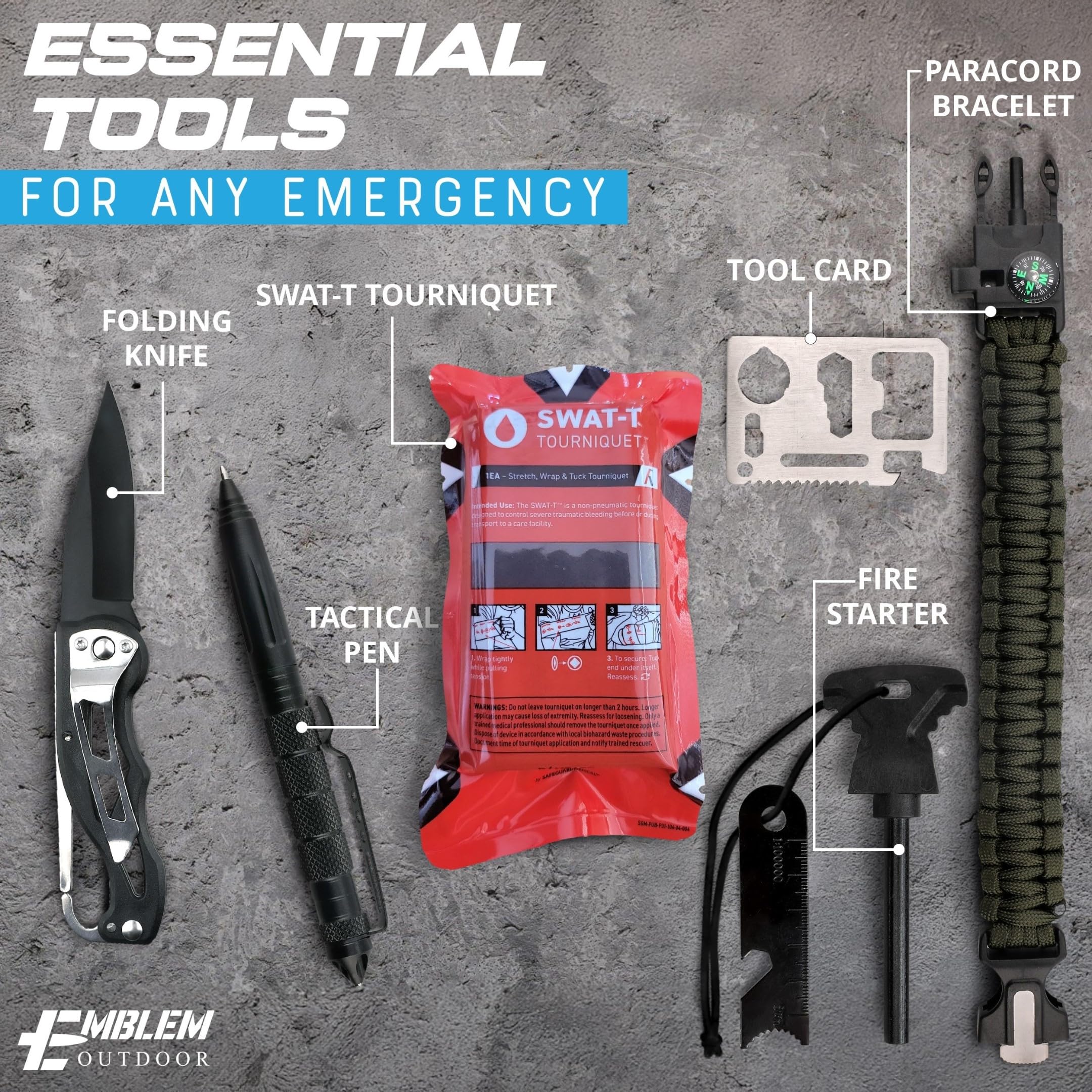 Emblem Outdoor OD 242 water-resistant pouch protects gear in rain.