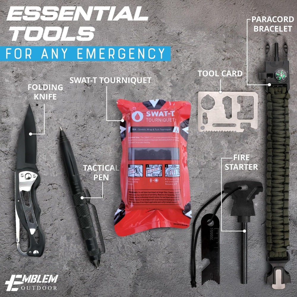 Emblem Outdoor OD 242 water-resistant pouch protects gear in rain.