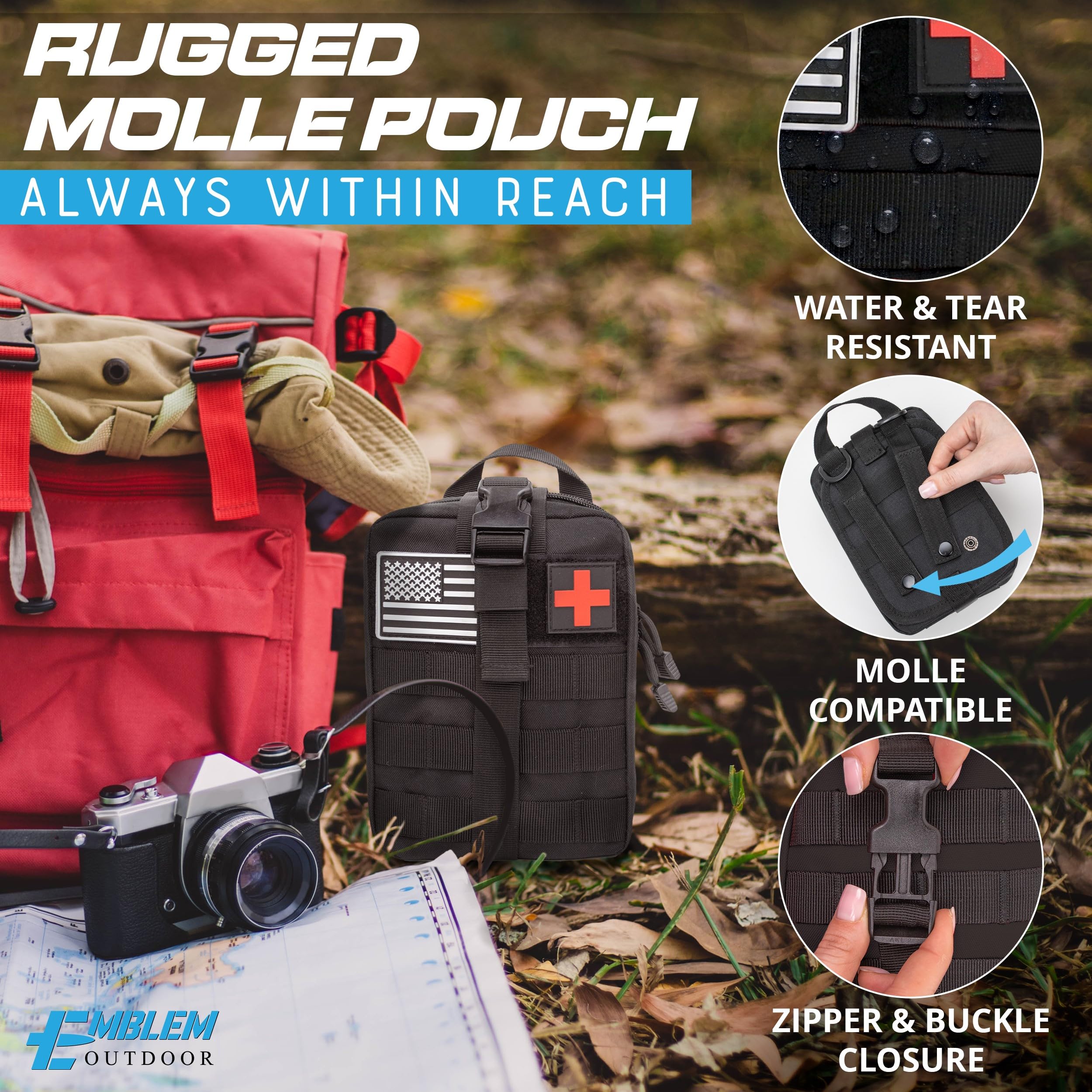Emblem Outdoor OD242 car emergency kit tailored for on-road preparedness and roadside needs