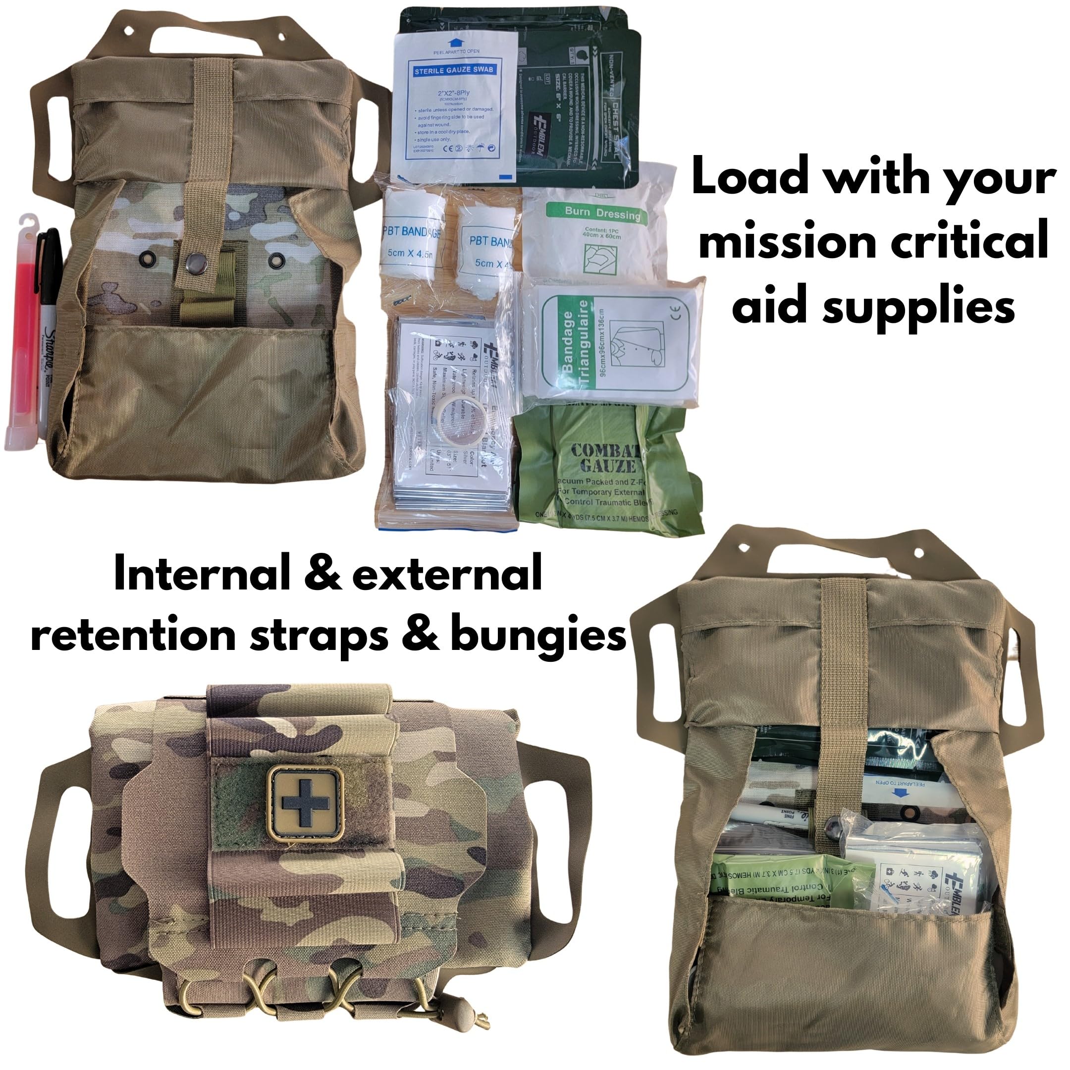 Emblem Outdoor double-layer IFAK pouch supports modular bleeding-control kit builds