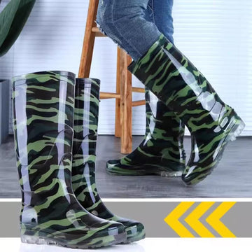 Anti-slip cleated sole improves footing on mud and slick surfaces