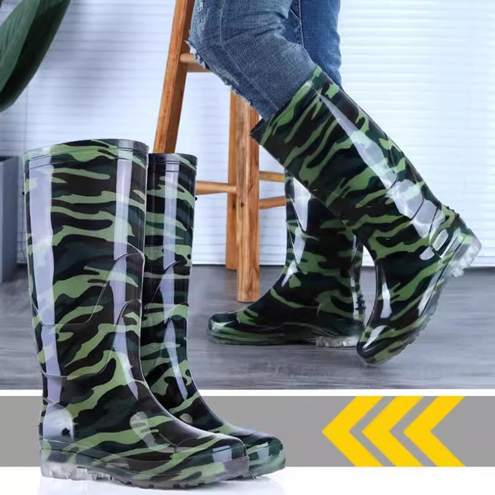 Anti-slip cleated sole improves footing on mud and slick surfaces