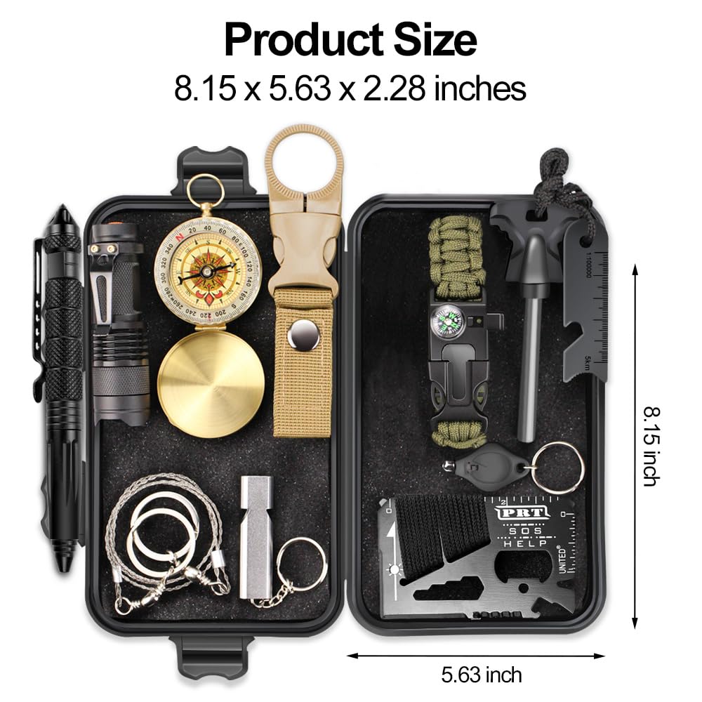 EMDMAK carabiner and black waterproof box safeguarding gear