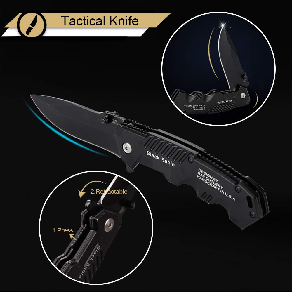 EMDMAK survival knife and wire saw for campsite prep