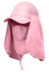 EMEM Sun Cap fishing hat with a pink wide brim for sun protection and outdoor comfort