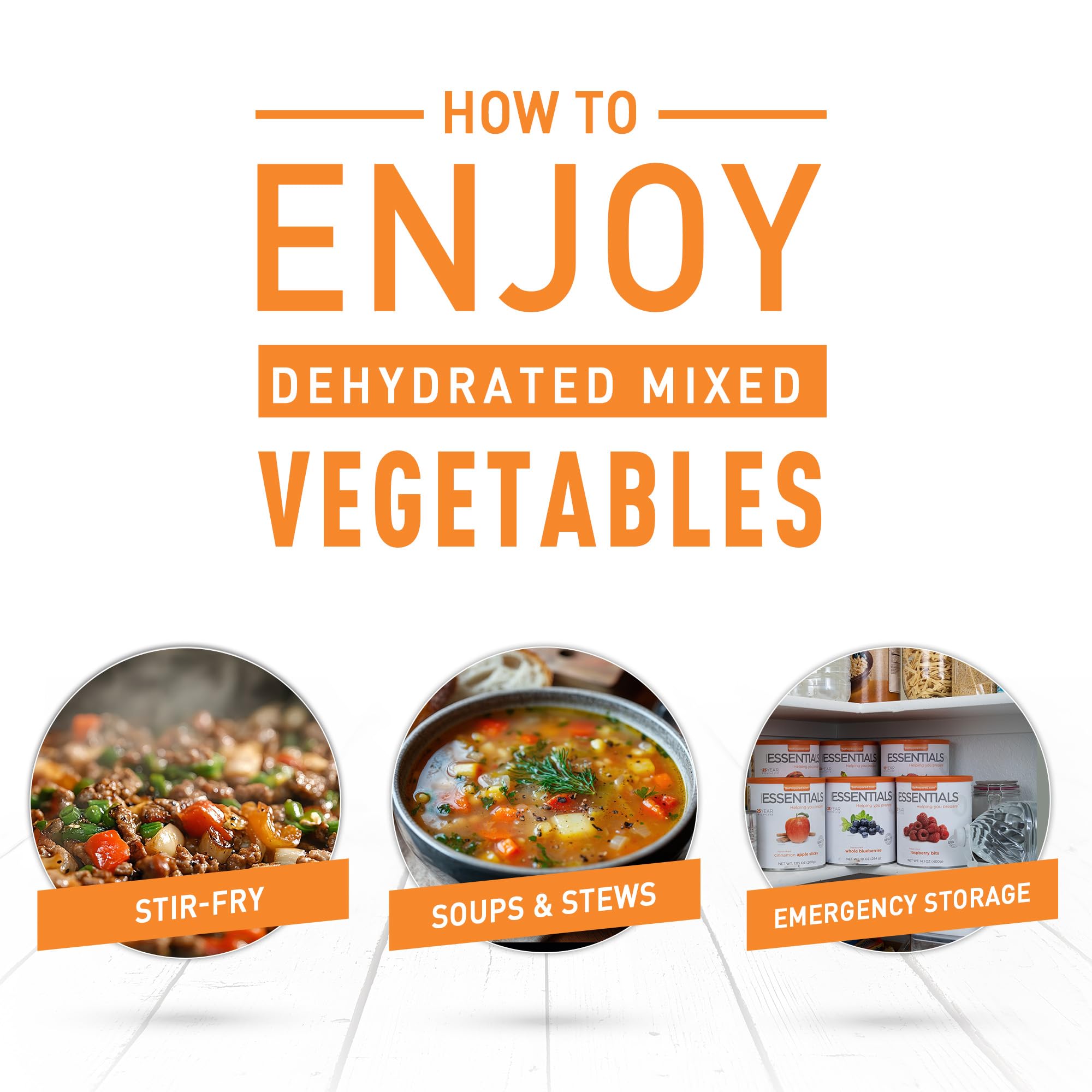 Made in the USA, these dehydrated vegetables support reliable, domestic production.