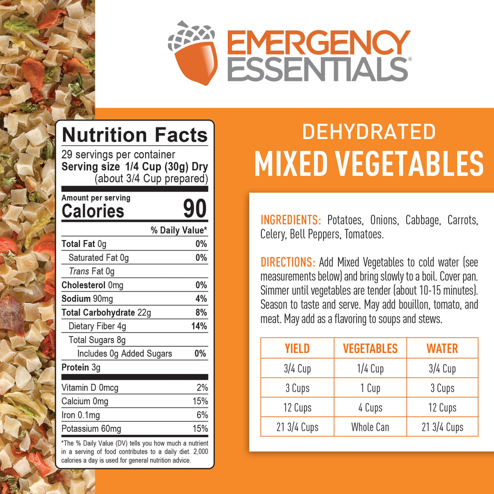 Seven-vegetable mix showcases vibrant color for future stews and stir-fries.