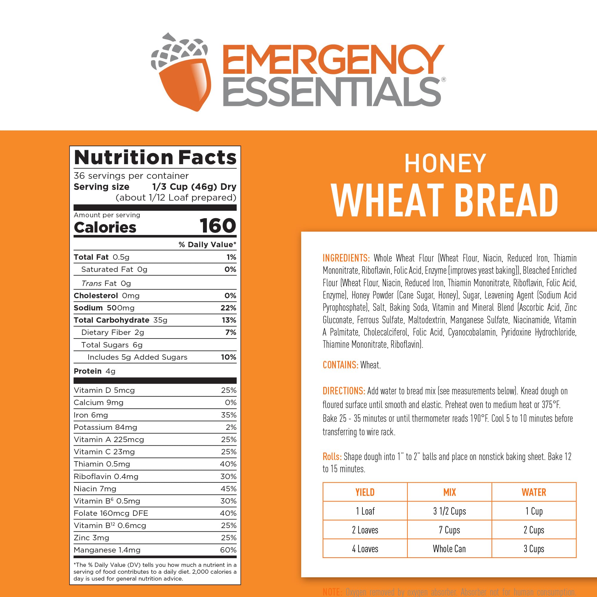 Emergency Essentials just-add-water mix shown with bowl for quick bread preparation.