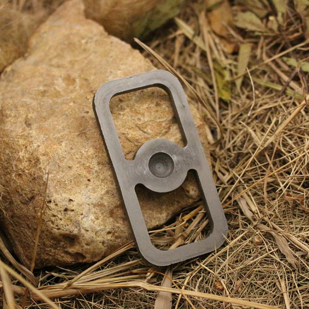 Emergency fire starter attached to backpack clip for quick access.