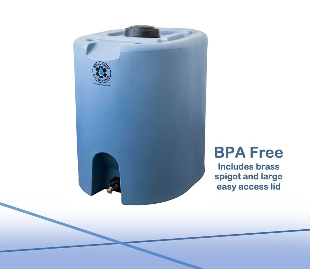 Emergency Water Tanks easy filling and cleaning with twist lid and interior access.