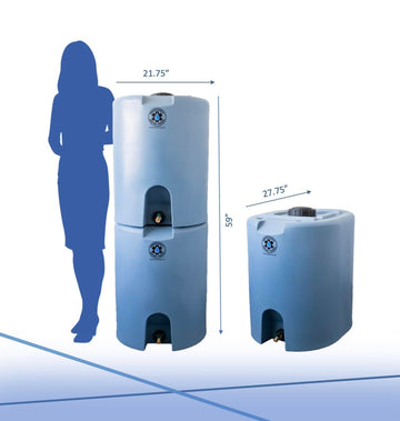 Emergency Water Tanks 55-gallon emergency water storage for family preparedness.