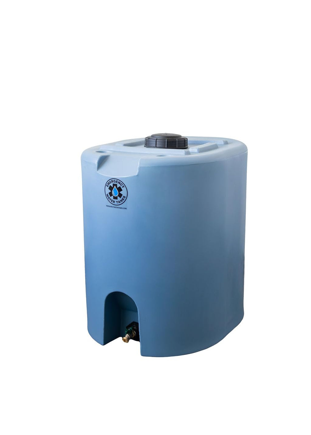 Emergency Water Tanks 55-gallon stackable lid for quick, clean filling.