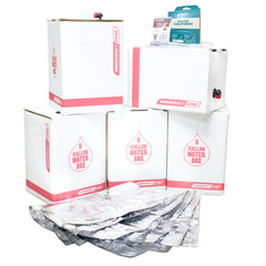Emergency Zone 25-gallon stackable boxes save space in storage for emergencies.