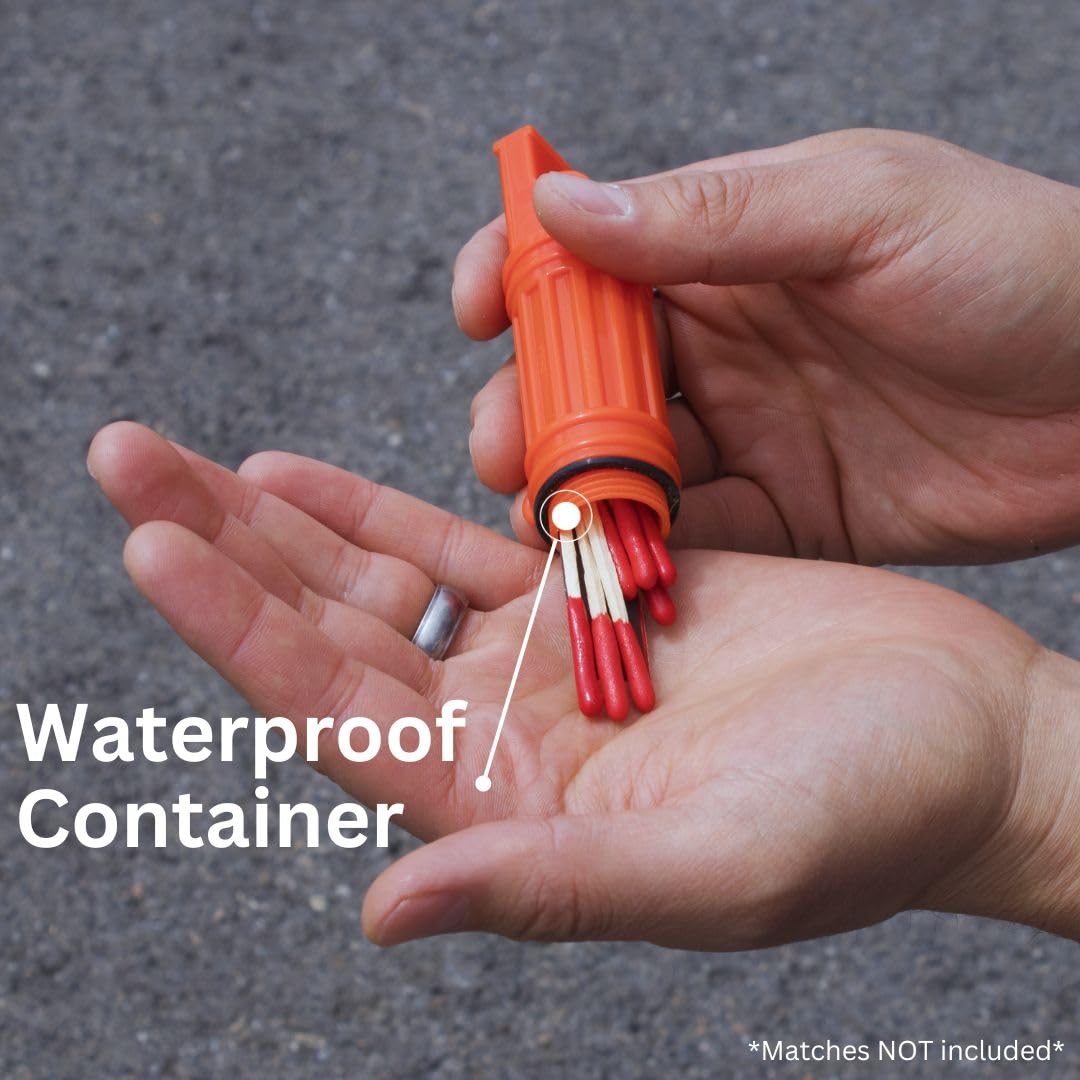 Emergency Zone gear-ready whistle in a hiking setup for preparedness.